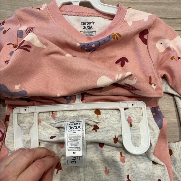 NWT Carter's Pink and Gray Dinosaur Pajama 4 Piece Set Size 3T - Picture 8 of 8
